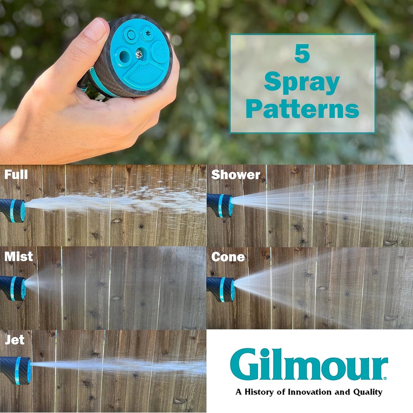 Heavy Duty Button Control Garden Hose Nozzle with Swivel Connect