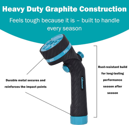 Heavy Duty Button Control Garden Hose Nozzle with Swivel Connect