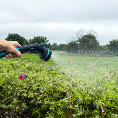 Heavy Duty Button Control Garden Hose Nozzle with Swivel Connect