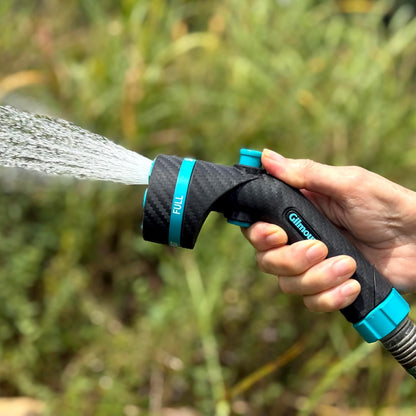 Heavy Duty Button Control Garden Hose Nozzle with Swivel Connect