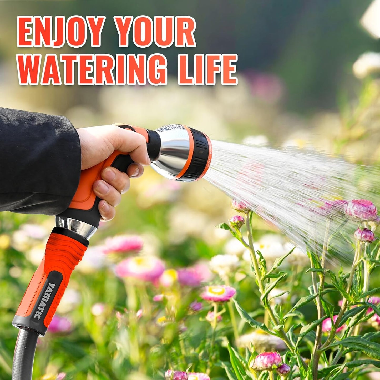 15FT Flexible Garden Hose Female to Female 5/8in, Burst 300 PSI