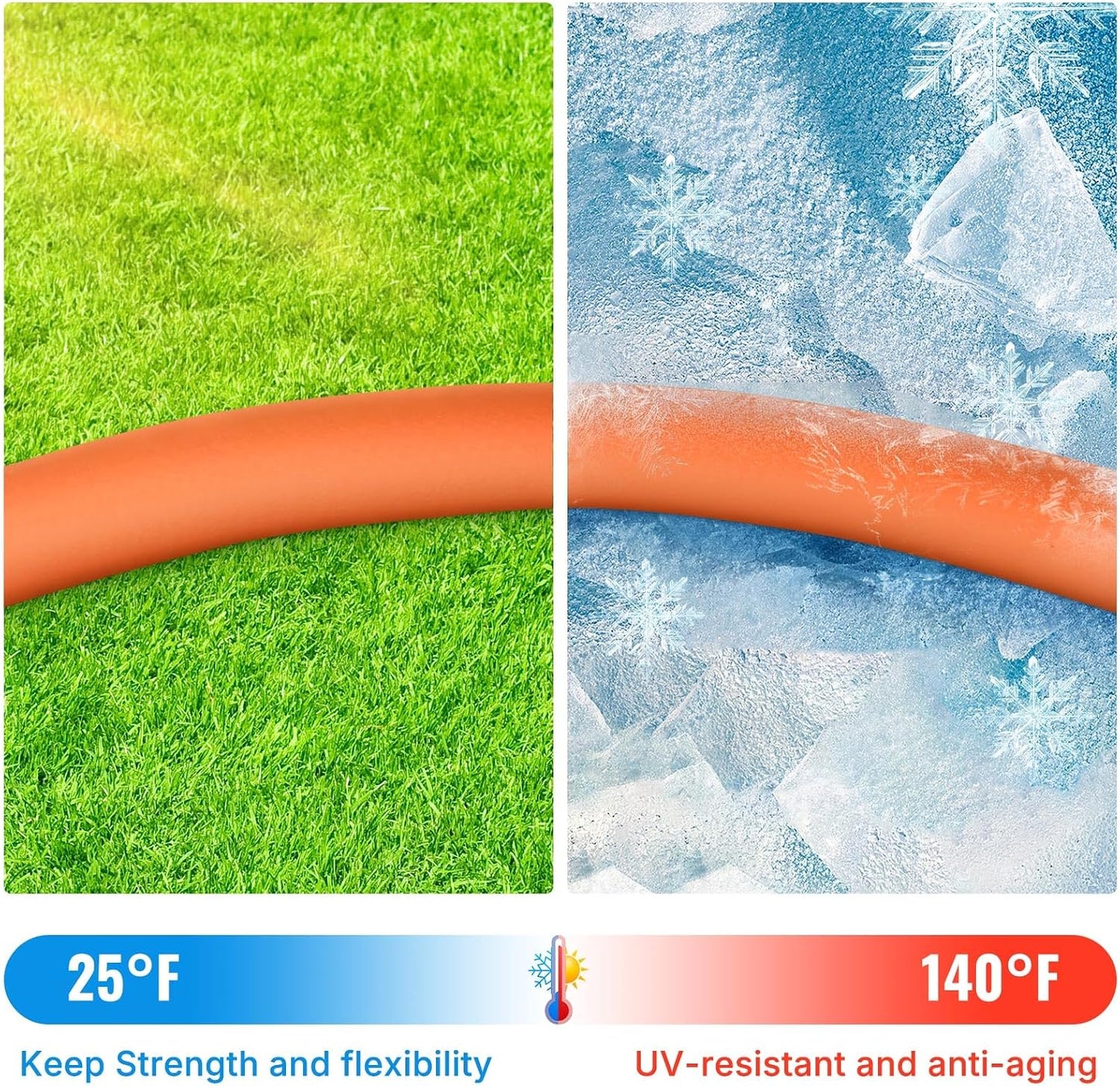 15FT Flexible Garden Hose Female to Female 5/8in, Burst 300 PSI