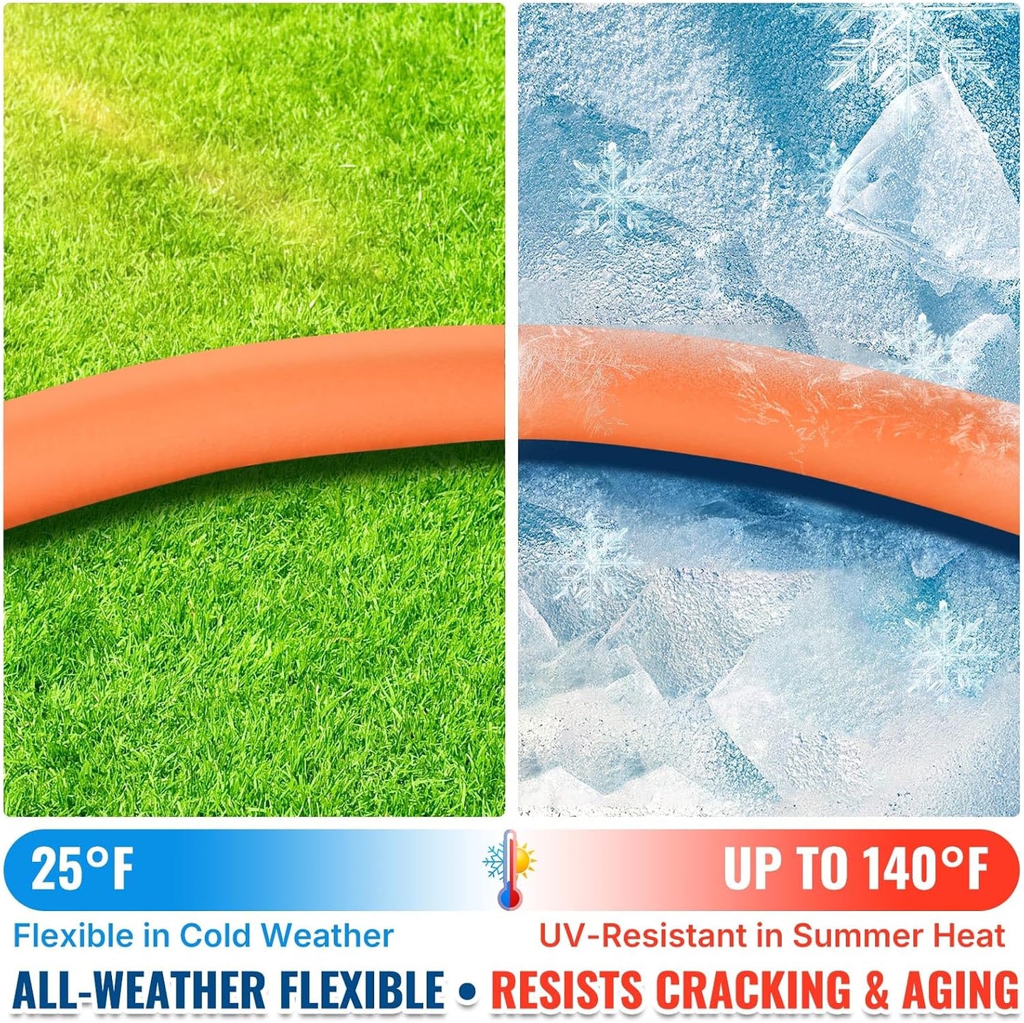 15FT Flexible Garden Hose Female to Female 5/8in, Burst 300 PSI