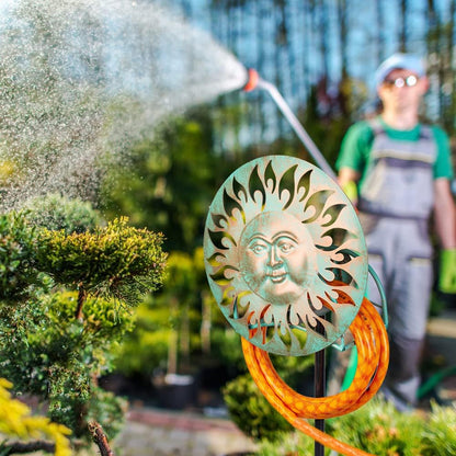 Garden Hose Holder Freestanding, Outdoor Water Hose Holder Heavy Duty, Hose Reel Stand, Outside Metal Hose Rack Hanger Storage