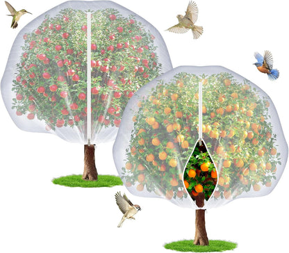 Fruit Tree Netting with Zipper and Drawstring, 10Ft x 10Ft, 2Pcs