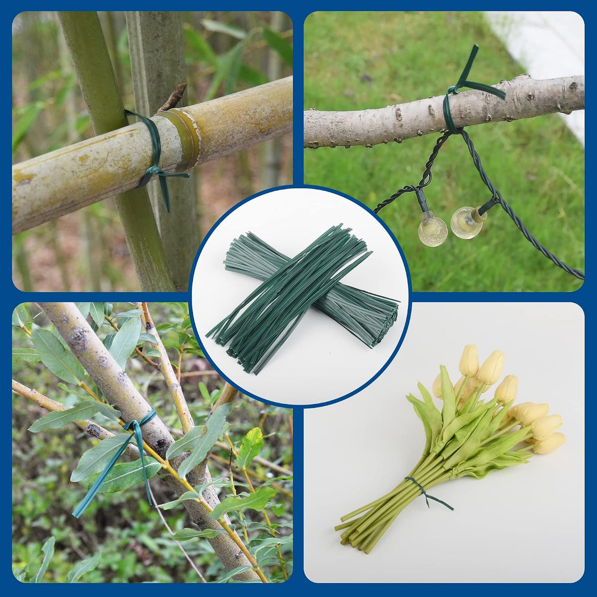 Twist Ties, 200 PCS, 6.1 Inches, Bread Ties, Green, Reusable, for Bags, for Gardening, Home, Office