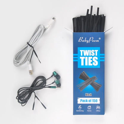 Twist Ties, 200 PCS, 6.1 Inches, Bread Ties, Green, Reusable, for Bags, for Gardening, Home, Office
