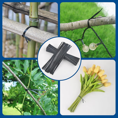 Twist Ties, 200 PCS, 6.1 Inches, Bread Ties, Green, Reusable, for Bags, for Gardening, Home, Office