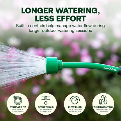 TCNZL8PWAND16 Watering Wand Garden Hose Nozzle, 16 Inch - Thumb Flow Control with 8 Spray Pattern, Comfort Grip, 3/4 in GHT for Plants, Flower Beds & Outdoor Cleaning - Green and Black