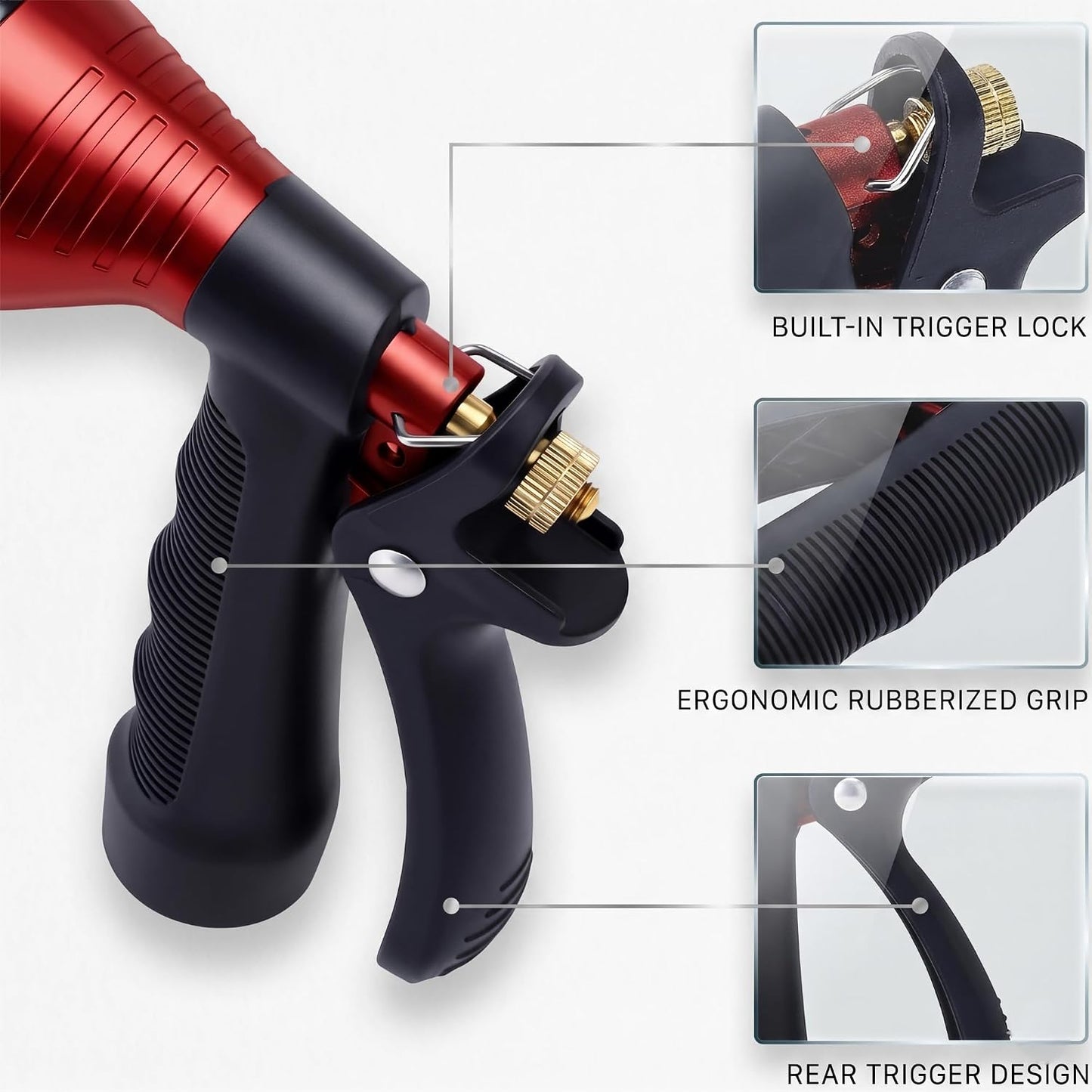 Water Hose Nozzle Spray Nozzle, Metal Garden Hose Nozzle with Adjustable Spray Patterns, Perfect for Watering Plants, Washing Cars and Showering Dogs & Pets