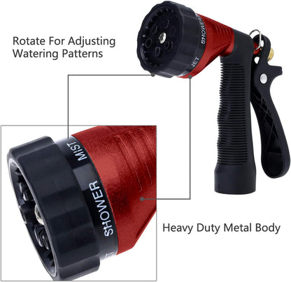 Water Hose Nozzle Spray Nozzle, Metal Garden Hose Nozzle with Adjustable Spray Patterns, Perfect for Watering Plants, Washing Cars and Showering Dogs & Pets