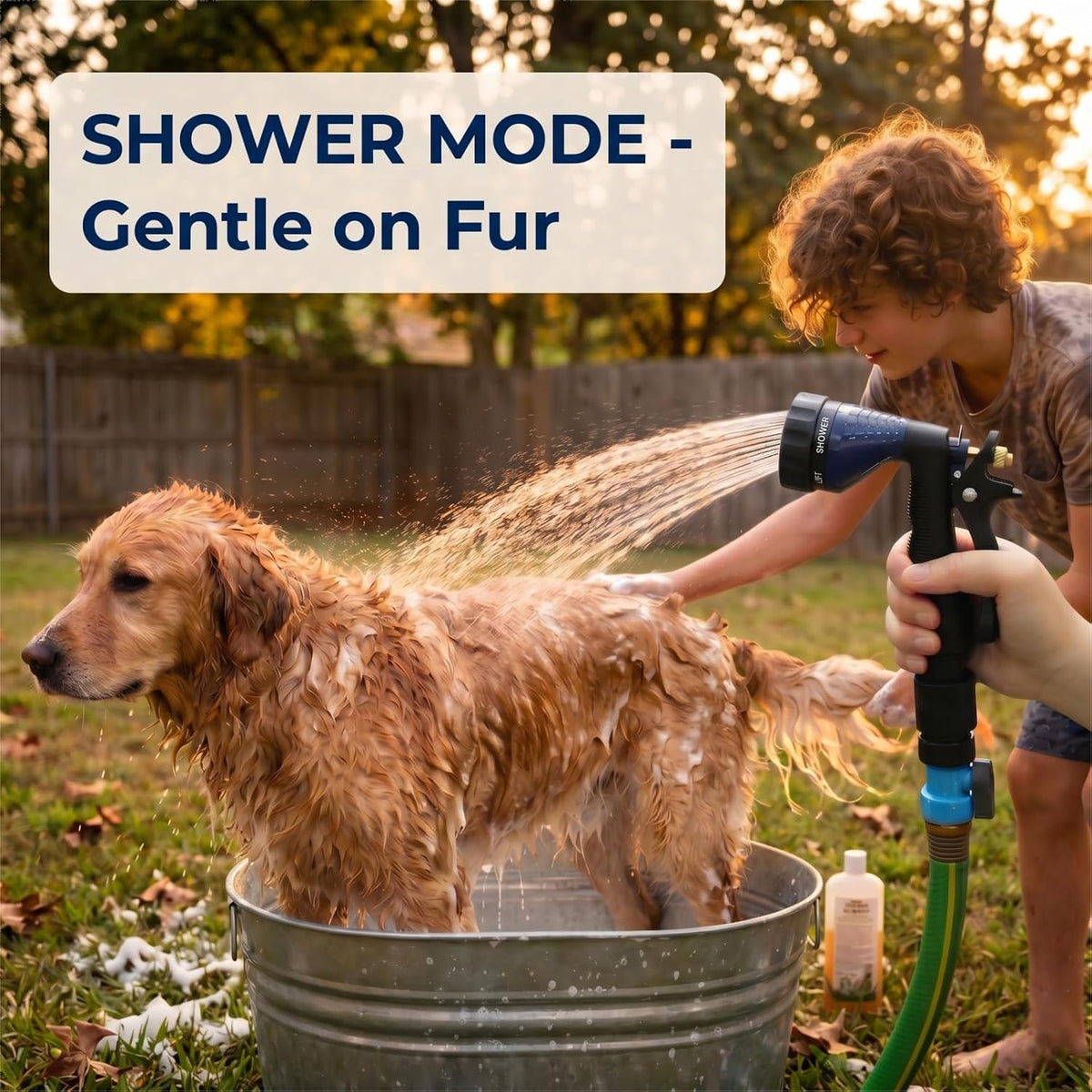 Water Hose Nozzle Spray Nozzle, Metal Garden Hose Nozzle with Adjustable Spray Patterns, Perfect for Watering Plants, Washing Cars and Showering Dogs & Pets