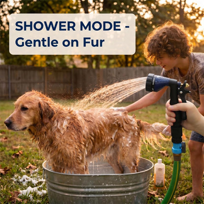 Water Hose Nozzle Spray Nozzle, Metal Garden Hose Nozzle with Adjustable Spray Patterns, Perfect for Watering Plants, Washing Cars and Showering Dogs & Pets