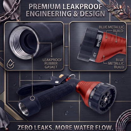 Water Hose Nozzle Spray Nozzle, Metal Garden Hose Nozzle with Adjustable Spray Patterns, Perfect for Watering Plants, Washing Cars and Showering Dogs & Pets