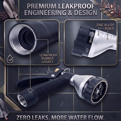 Water Hose Nozzle Spray Nozzle, Metal Garden Hose Nozzle with Adjustable Spray Patterns, Perfect for Watering Plants, Washing Cars and Showering Dogs & Pets