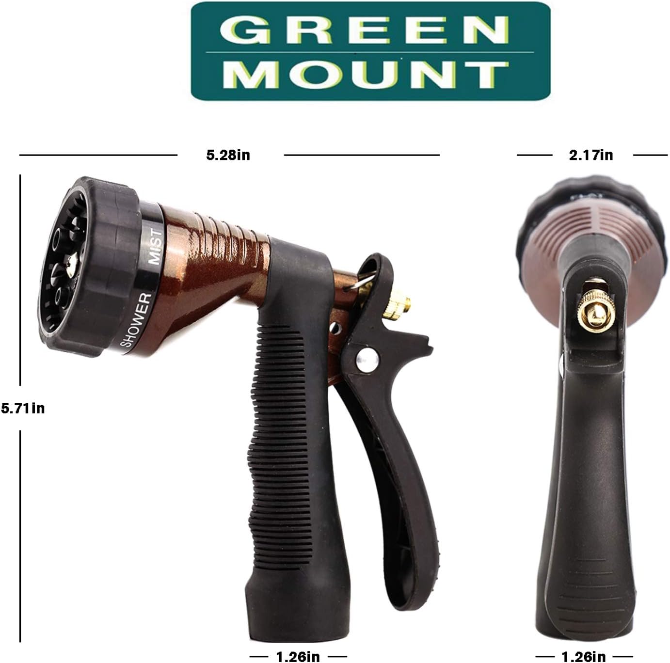 Water Hose Nozzle Spray Nozzle, Metal Garden Hose Nozzle with Adjustable Spray Patterns, Perfect for Watering Plants, Washing Cars and Showering Dogs & Pets