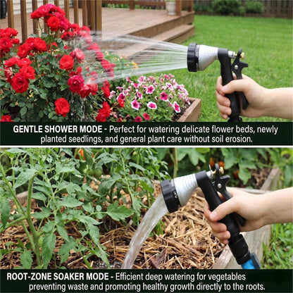 Water Hose Nozzle Spray Nozzle, Metal Garden Hose Nozzle with Adjustable Spray Patterns, Perfect for Watering Plants, Washing Cars and Showering Dogs & Pets