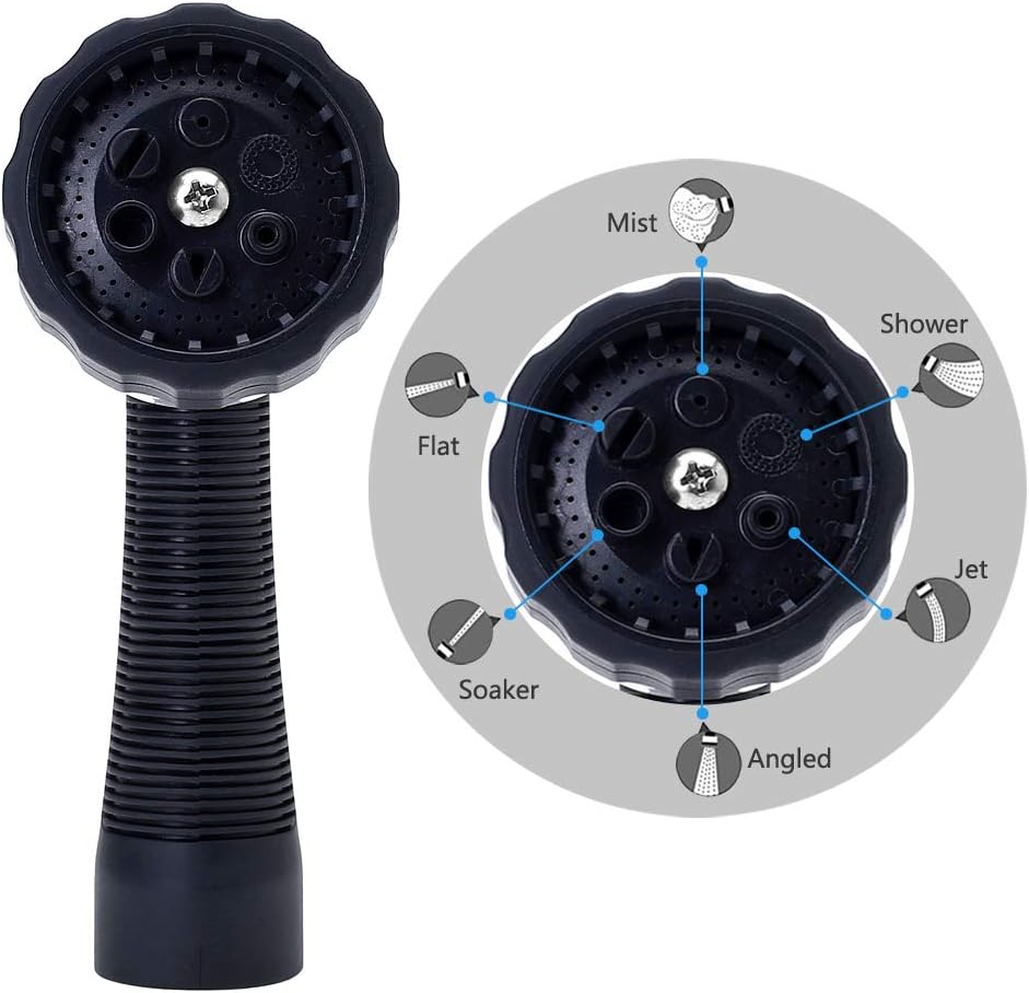 Water Hose Nozzle Spray Nozzle, Metal Garden Hose Nozzle with Adjustable Spray Patterns, Perfect for Watering Plants, Washing Cars and Showering Dogs & Pets