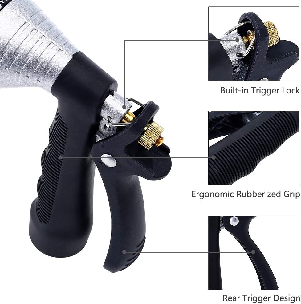 Water Hose Nozzle Spray Nozzle, Metal Garden Hose Nozzle with Adjustable Spray Patterns, Perfect for Watering Plants, Washing Cars and Showering Dogs & Pets