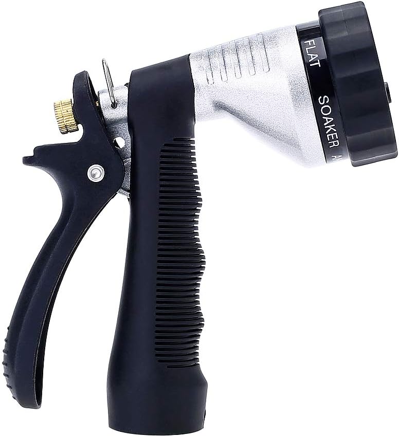 Water Hose Nozzle Spray Nozzle, Metal Garden Hose Nozzle with Adjustable Spray Patterns, Perfect for Watering Plants, Washing Cars and Showering Dogs & Pets