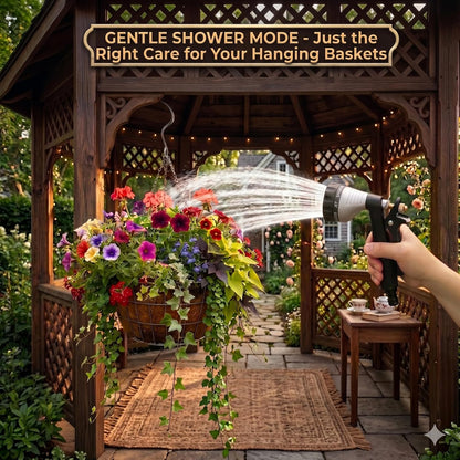 Water Hose Nozzle Spray Nozzle, Metal Garden Hose Nozzle with Adjustable Spray Patterns, Perfect for Watering Plants, Washing Cars and Showering Dogs & Pets