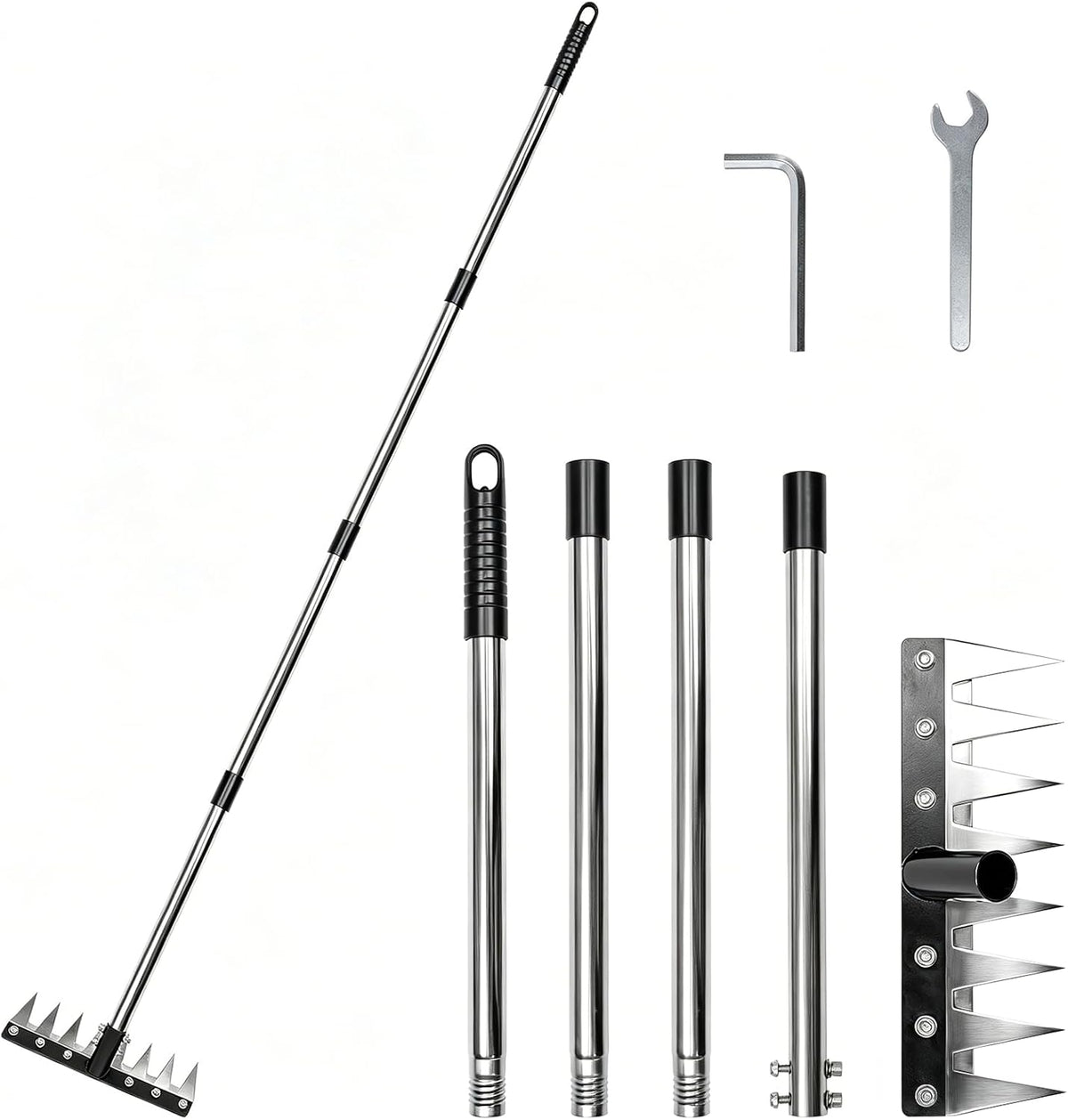Heavy Duty Iron Weeding Rake for Yard, Lawn and Garden