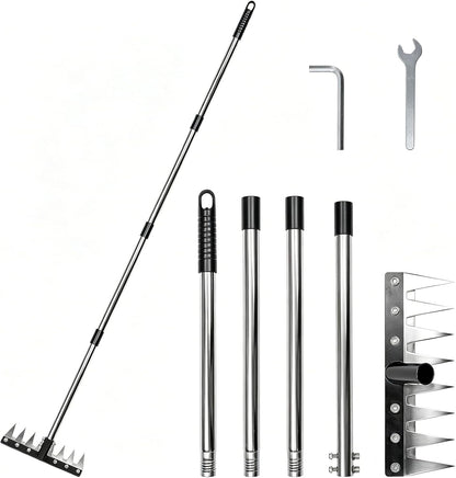 Heavy Duty Iron Weeding Rake for Yard, Lawn and Garden