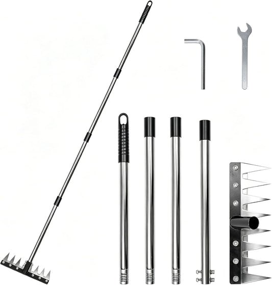 Heavy Duty Iron Weeding Rake for Yard, Lawn and Garden