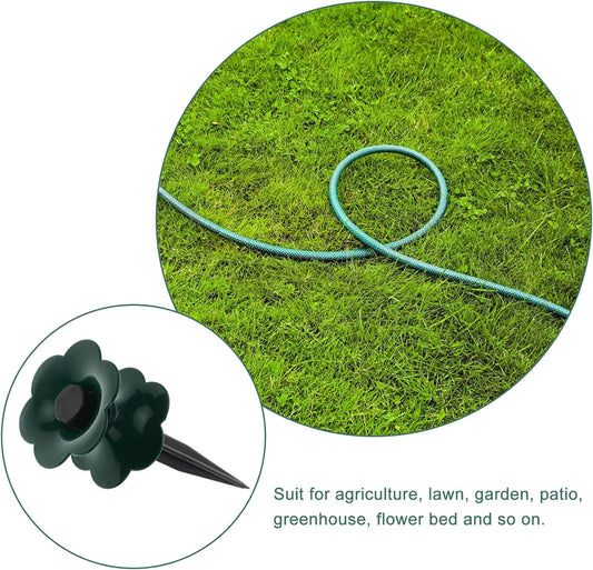 Totority Garden Hose Guide Spikes 9 pcs Garden Hose Guide Stakes for Plant Protection (Green)