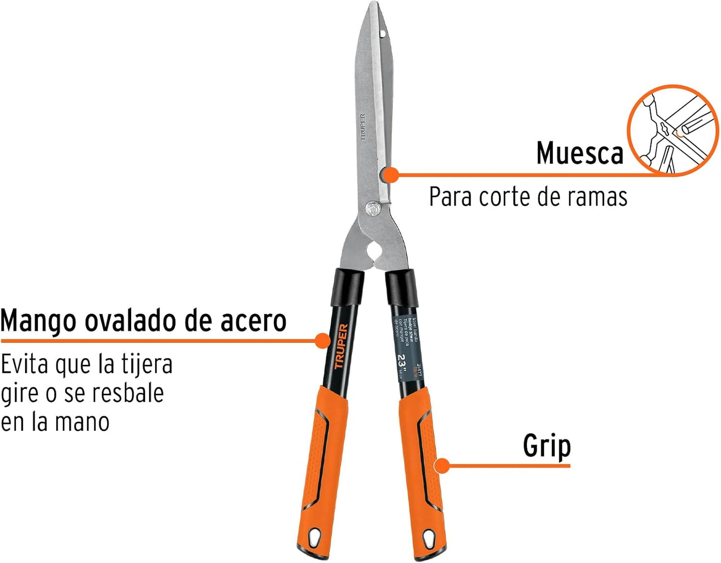 TB-19 7 1/2" Tubular Handle "Classic" Hedge Shears