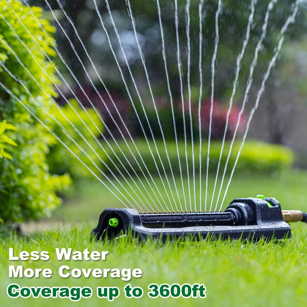 2 Pack Metal Lawn Sprinklers with Adjustable Telescoping Base, 3-Arm Water Sprinkler 360 Degree Rotation High-Rise Sprinkler for Large Area Coverage, Garden Watering Irrigation Sprinkler System