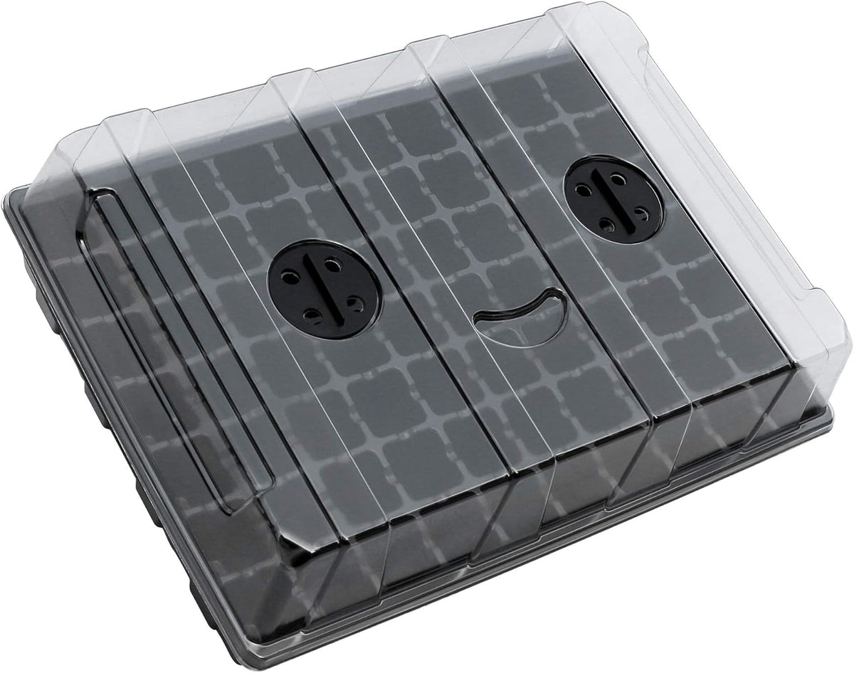 5-Set Seed Starter Tray Kits, Durable Plant Germination Trays with Humidity Vented Domes and Bases, Ideal for Seed Starting, Indoor Gardening, and Greenhouse (Total 200 Cells)