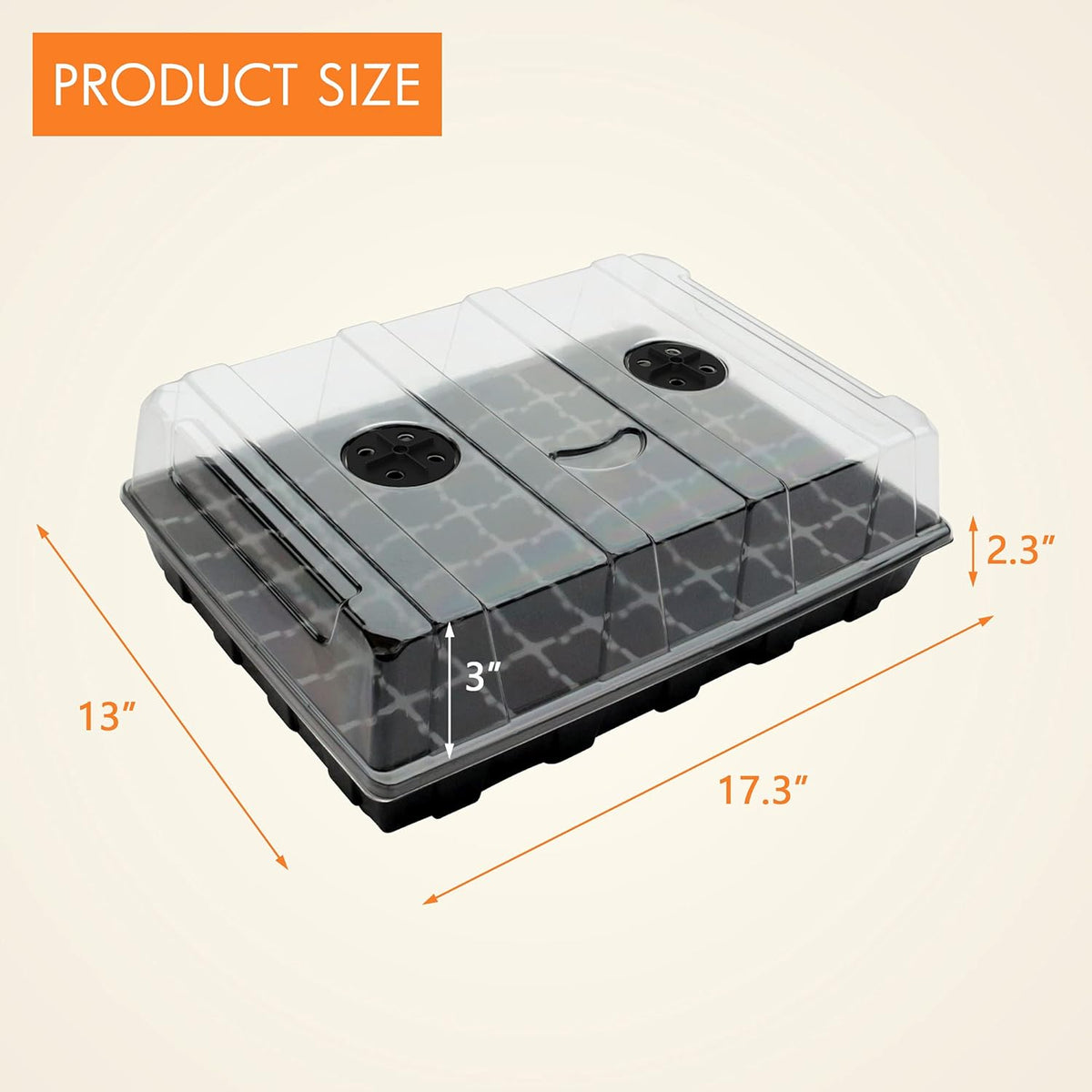 5-Set Seed Starter Tray Kits, Durable Plant Germination Trays with Humidity Vented Domes and Bases, Ideal for Seed Starting, Indoor Gardening, and Greenhouse (Total 200 Cells)