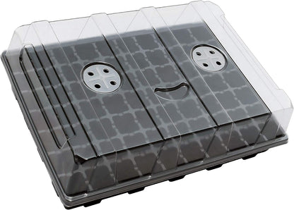 5-Set Seed Starter Tray Kits, Durable Plant Germination Trays with Humidity Vented Domes and Bases, Ideal for Seed Starting, Indoor Gardening, and Greenhouse (Total 200 Cells)