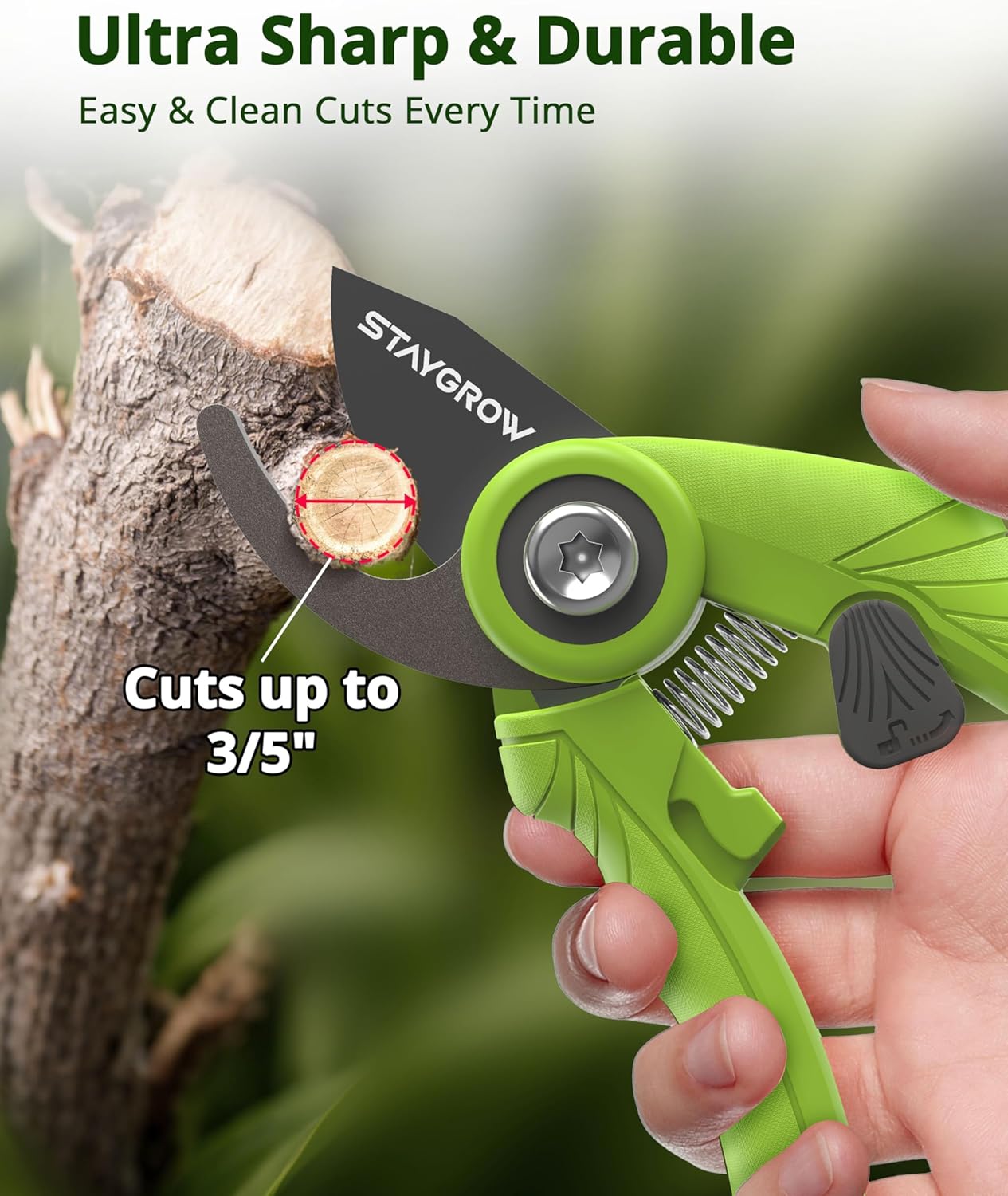 Garden Shears 6.9" Pruning Shears for Gardening Green