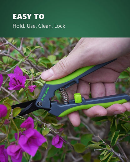 Garden Shears 6.9" Pruning Shears for Gardening Green