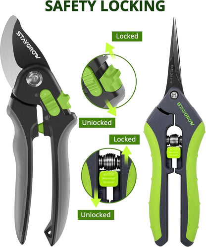 Garden Shears 6.9" Pruning Shears for Gardening Green