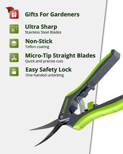 Garden Shears 6.9" Pruning Shears for Gardening Green