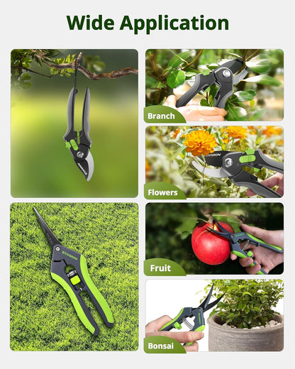 Garden Shears 6.9" Pruning Shears for Gardening Green