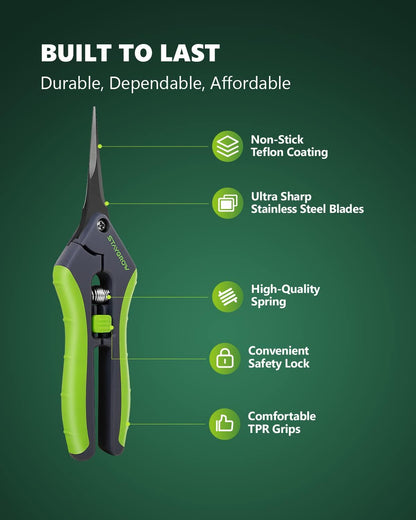 Garden Shears 6.9" Pruning Shears for Gardening Green