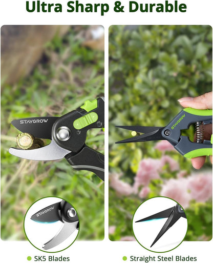 Garden Shears 6.9" Pruning Shears for Gardening Green