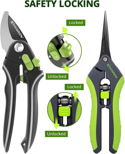 Garden Shears 6.9" Pruning Shears for Gardening Green