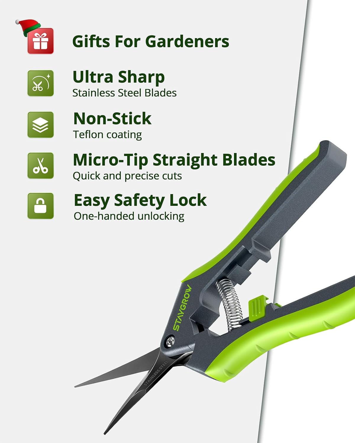 Garden Shears 6.9" Pruning Shears for Gardening Green