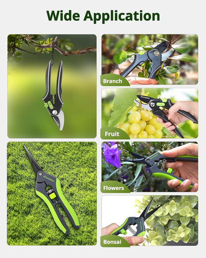 Garden Shears 6.9" Pruning Shears for Gardening Green