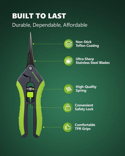 Garden Shears 6.9" Pruning Shears for Gardening Green