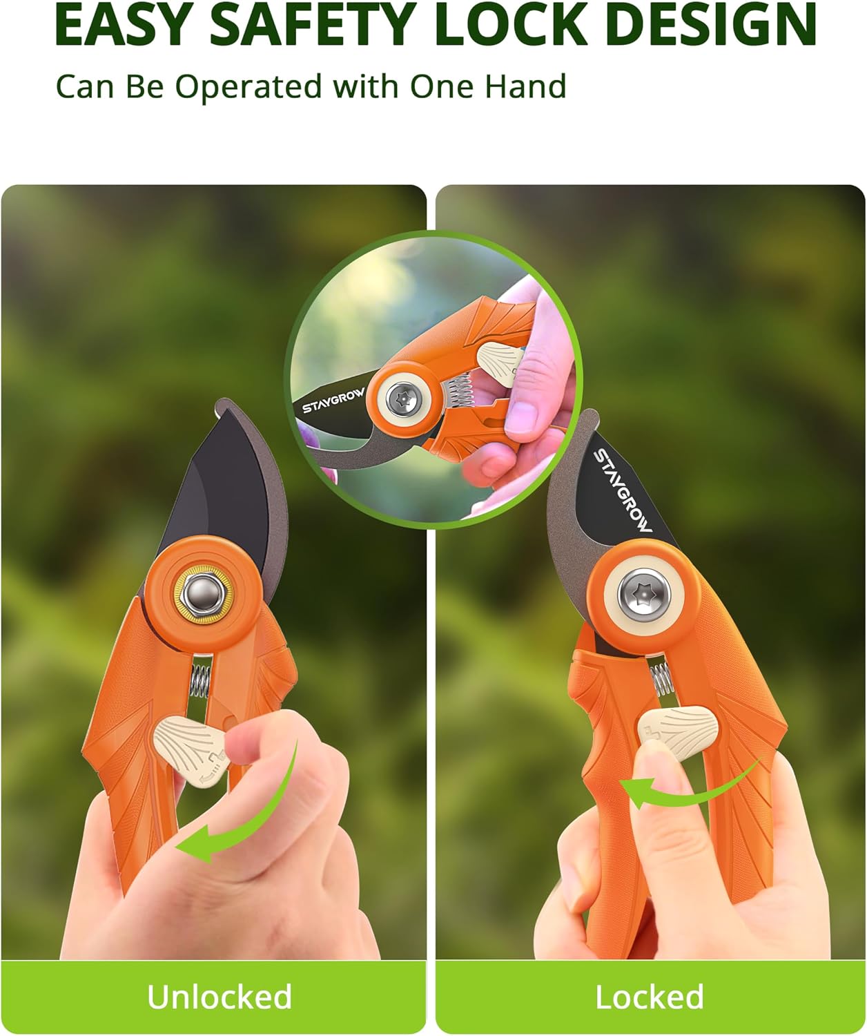 Garden Shears 6.9" Pruning Shears for Gardening Green