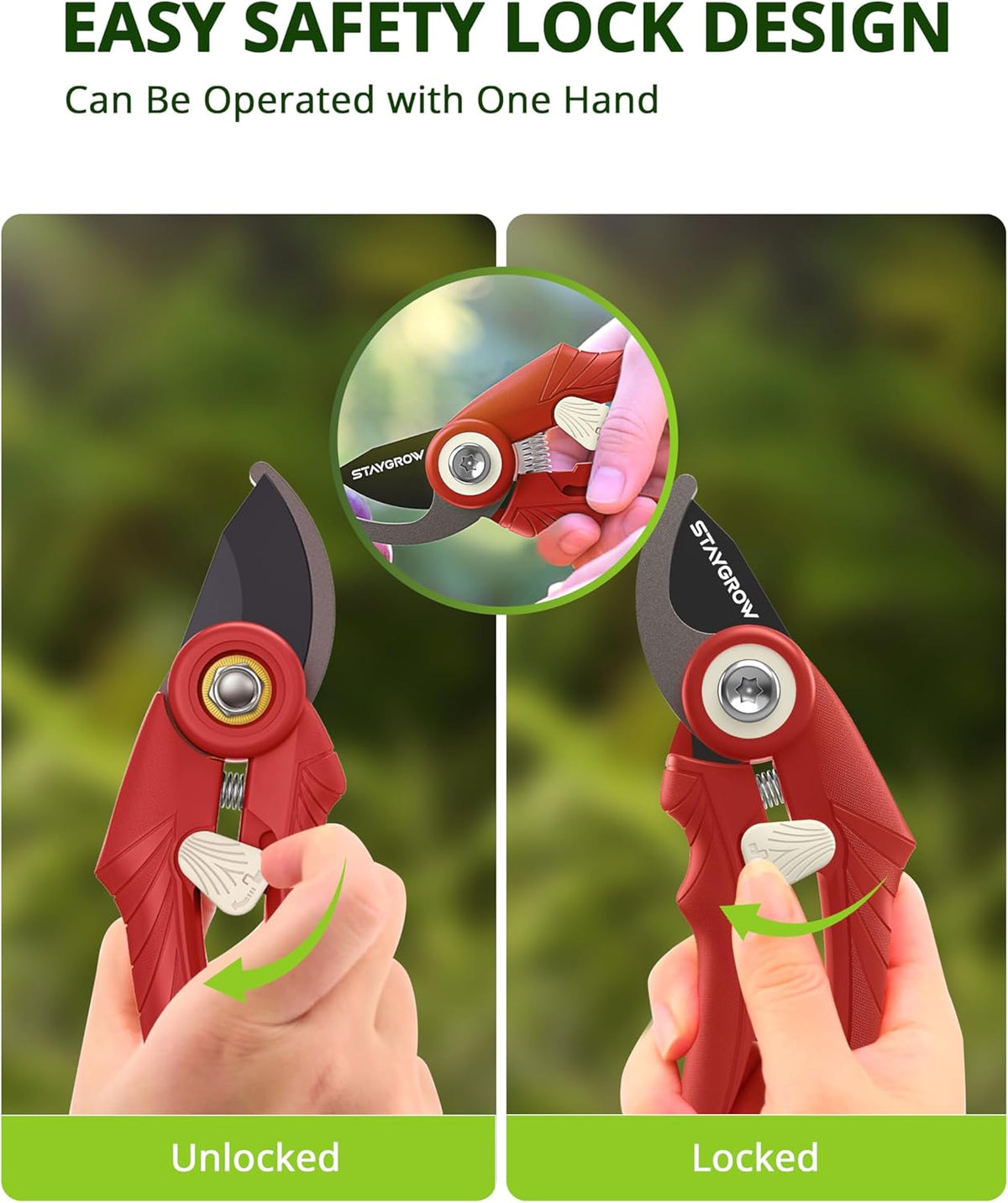 Garden Shears 6.9" Pruning Shears for Gardening Green