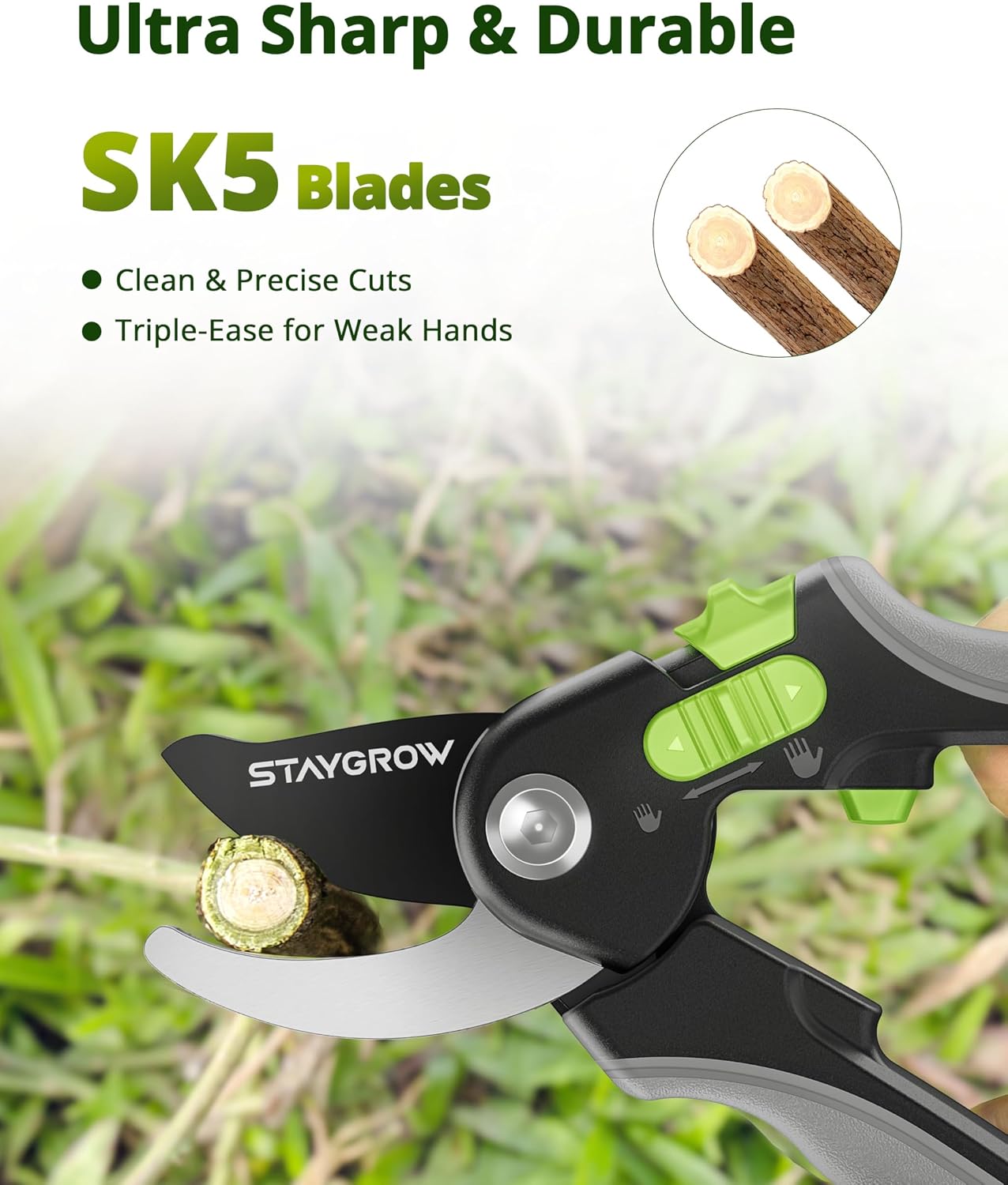 Garden Shears 6.9" Pruning Shears for Gardening Green