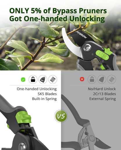 Garden Shears 6.9" Pruning Shears for Gardening Green