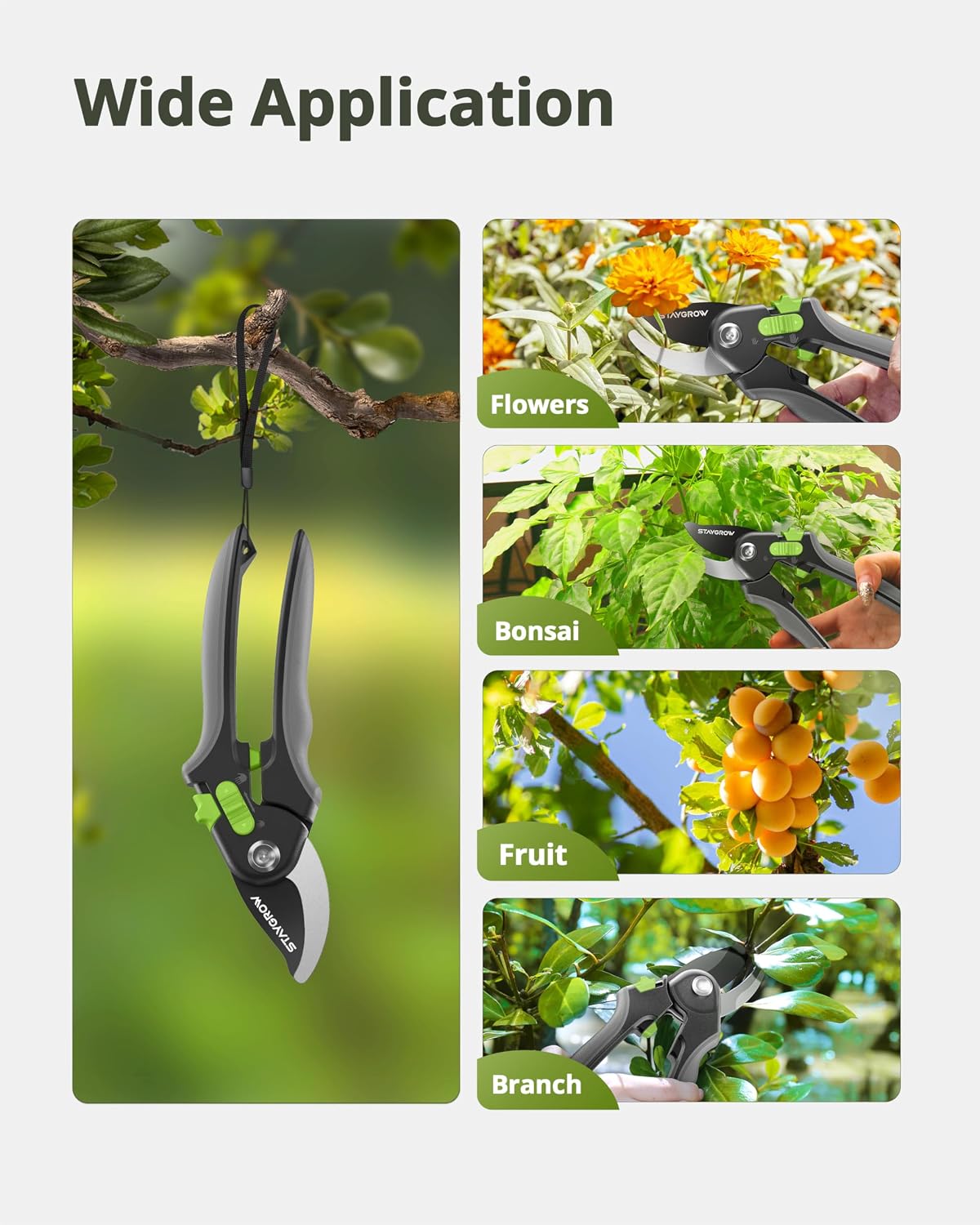 Garden Shears 6.9" Pruning Shears for Gardening Green